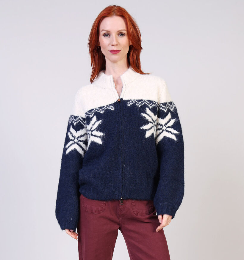 The Korner Fair Isle Gilet en Bleu/Blanc pour femmes (365297)
