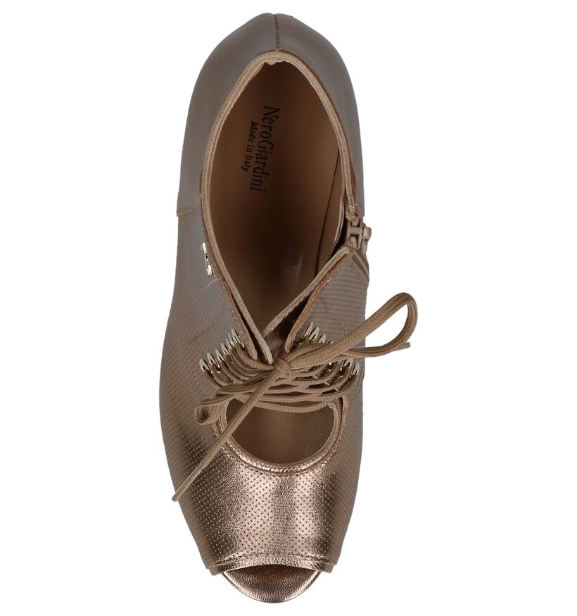 Gouden NeroGiardini Pumps Rits/Veter met Open Teen, , pdp