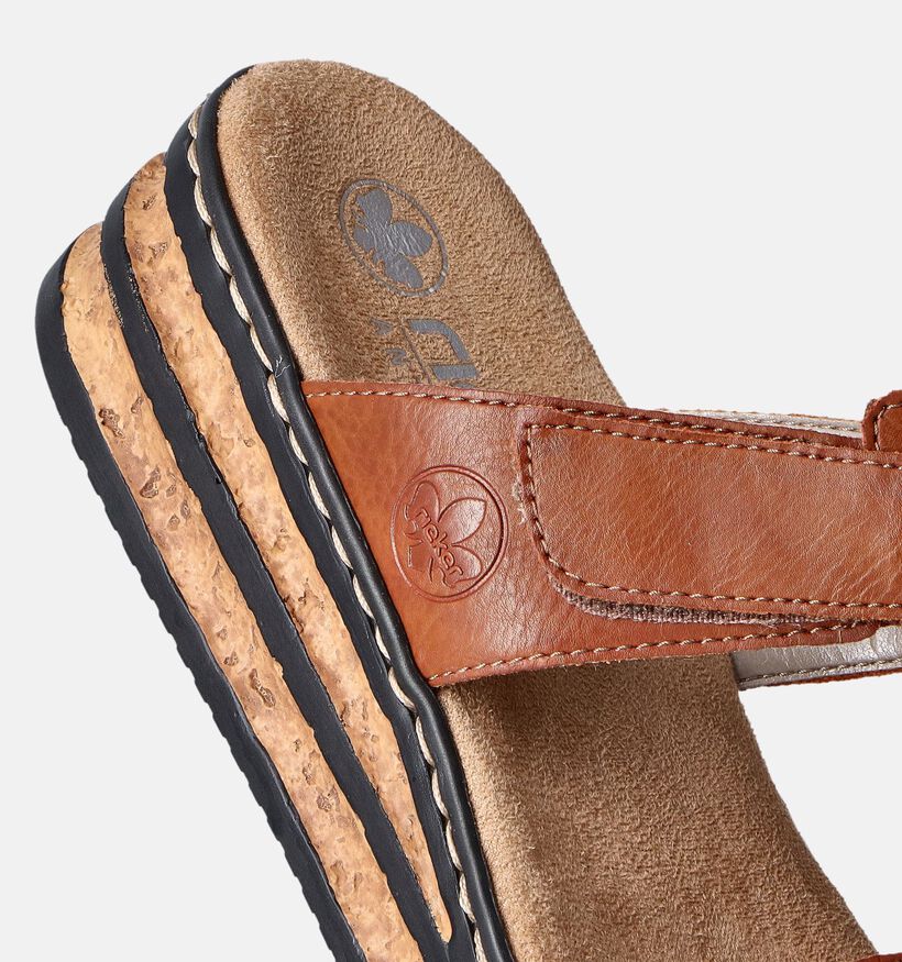 Rieker Cognac Slippers met sleehak voor dames (354946)