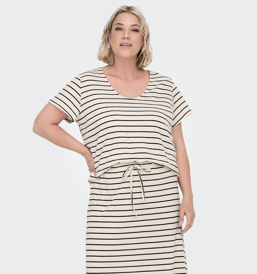Only Carmakoma Jana Ecru T-Shirt voor dames (375072)