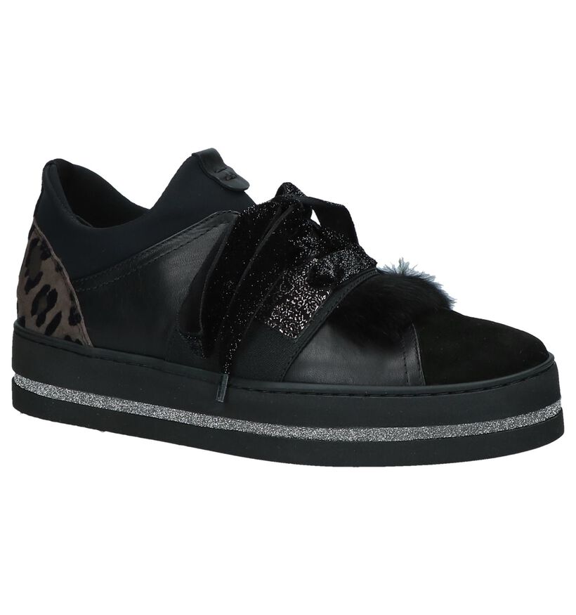 Maripé Zwarte Lage Sneakers in daim (230566)