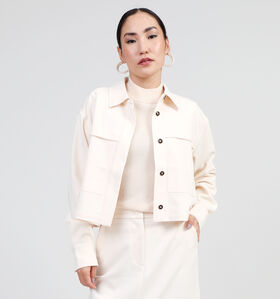 comma casual identity Veste courte en Écru pour femmes (348510)