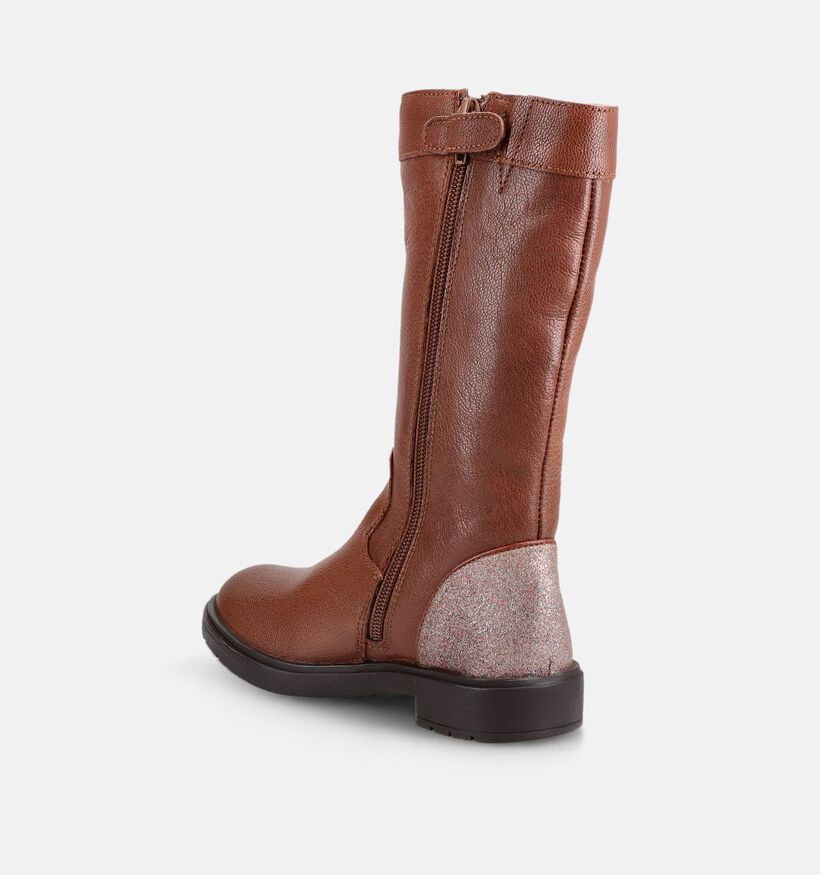 Milo & Mila Bottes hautes en Cognac pour filles (379077)