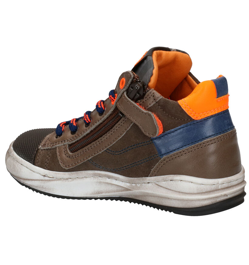 STONES and BONES Slide Chaussures à lacets en Kaki en cuir (278915)
