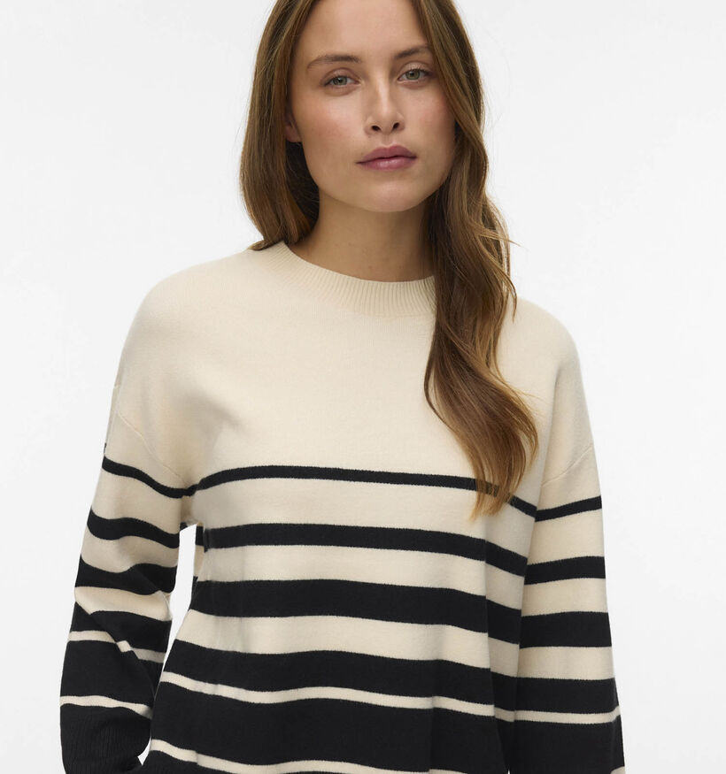 Vero Moda Saba Stripe Zwarte/Beige Trui voor dames (361194)
