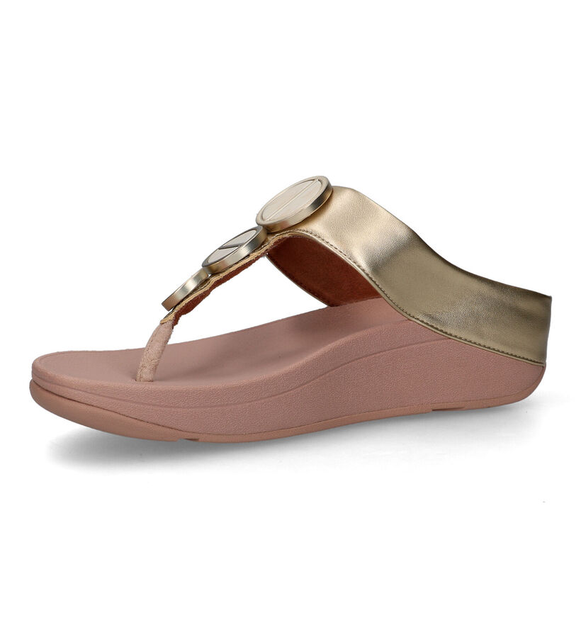 FitFlop Halo Metallic-Trim Gouden Teenslippers voor dames (320478)