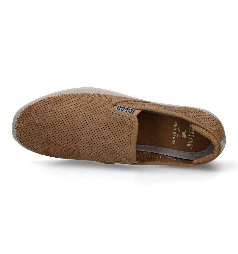 Mustang Beige Instappers in stof (323402)