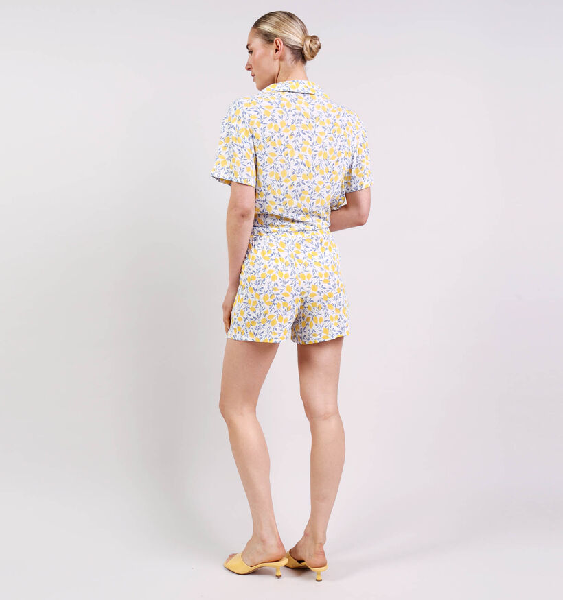 Pieces Barri Gele Short met Bloemenprint voor dames (369211)