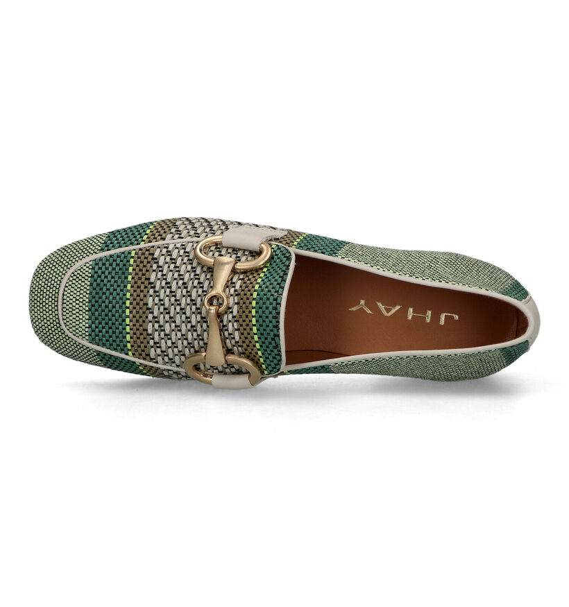 Jhay Loafers en Vert en textile (325531)