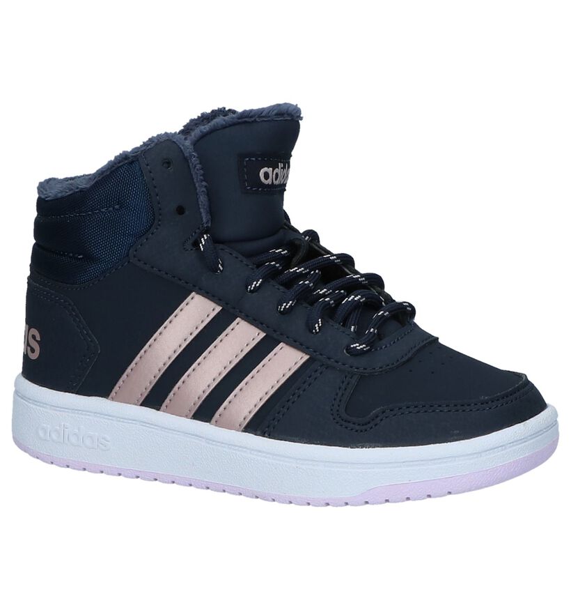 adidas Hoops 2.0 Baskets en Bleu en simili cuir (221800)