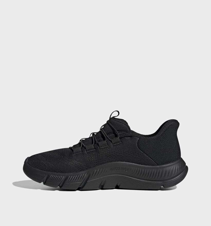 adidas Cloudfoam Flex Slip-on Baskets basses en Noir pour hommes (372570) - pour semelles orthop&eacute;diques