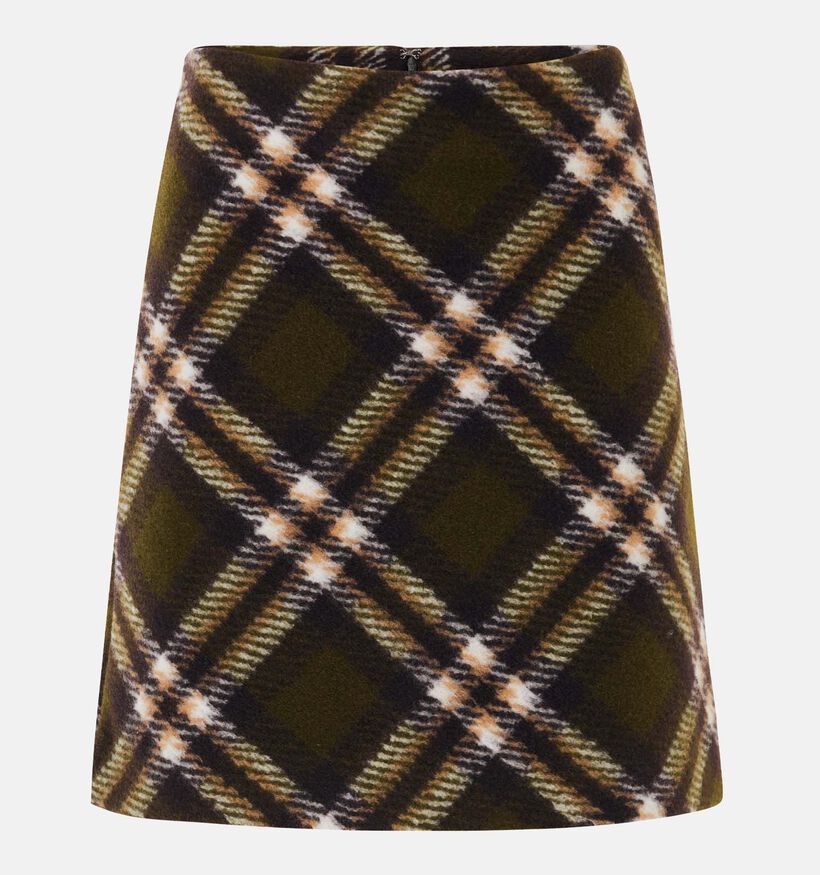 Mexx Check Skirt Donkergroene Midi-Rok voor dames (380221)
