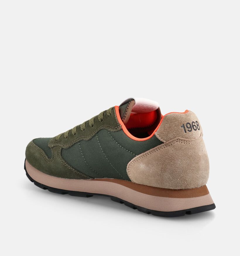 Sun68 Tom Chaussures plates en Vert kaki/Multi pour hommes (379400) - pour semelles orthop&eacute;diques