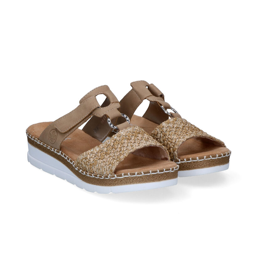 Rieker Beige Slippers in stof (306798)