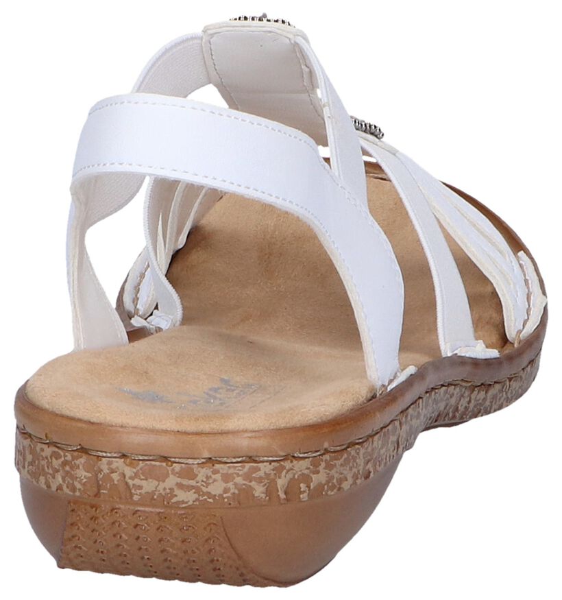Rieker Sandales à talons en Blanc en simili cuir (246257)