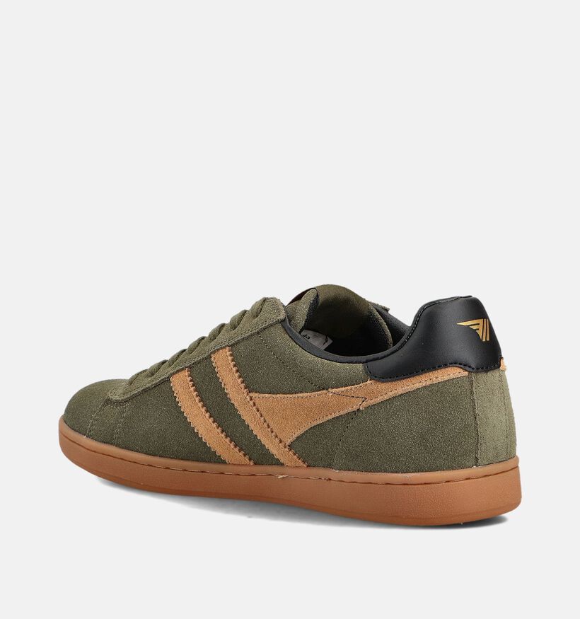 Gola Equipe II Suede Baskets en Vert kaki pour hommes (360708) - pour semelles orthopédiques