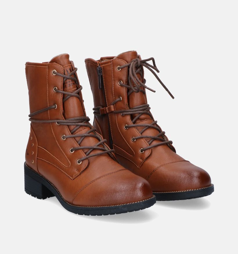 Mustang Boots à lacets en Cognac pour femmes (313815)
