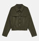 Vero Moda Ziva Fold-Up Donkergroene Bomberjas voor dames (379696)