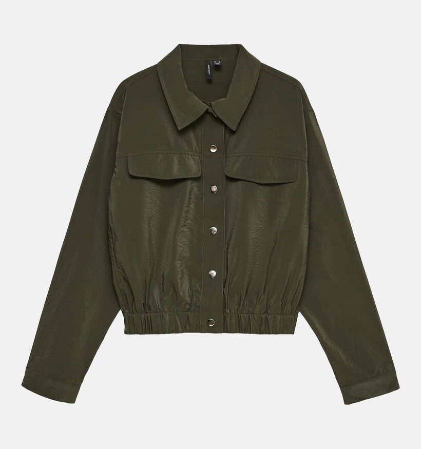 Vero Moda Ziva Fold-Up Donkergroene Bomberjas voor dames (379696)