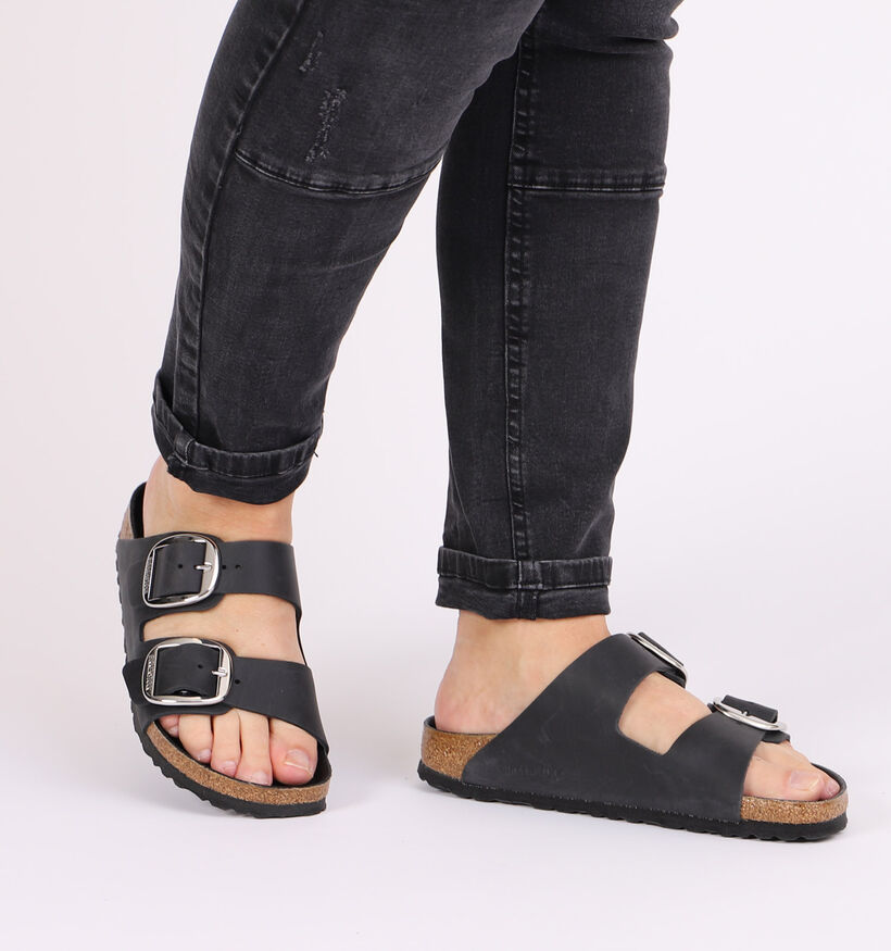 Birkenstock Arizona Big Buckle Nu-pieds en Noir en cuir (294834)