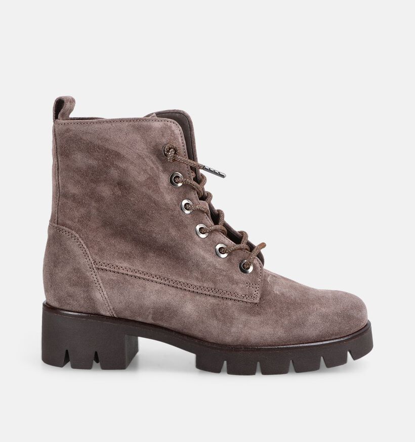 Gabor Taupe Boots met Veters en Rits voor dames (380063) - geschikt voor steunzolen