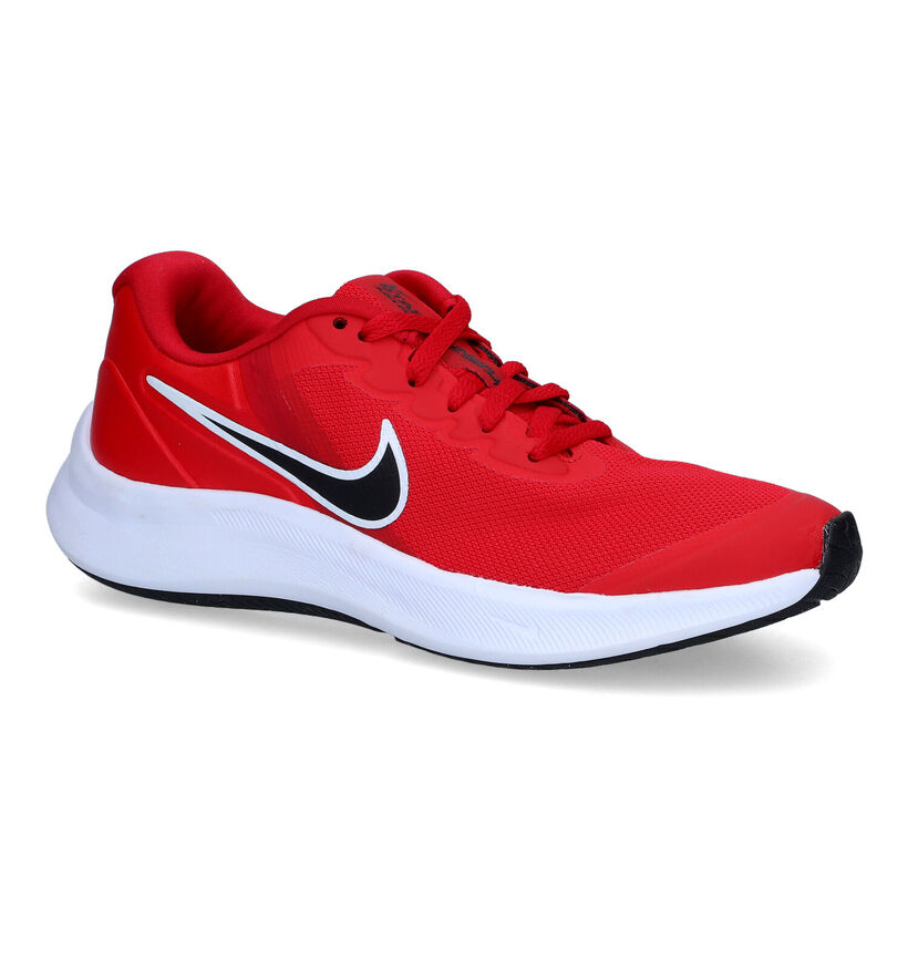 Nike Star Runner 3 GS Baskets en Rouge pour garçons (302158) - pour semelles orthopédiques