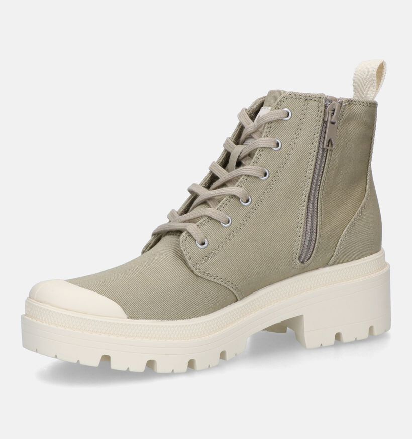 Palladium Pallabase Twill Baskets en Gris pour femmes (336484)