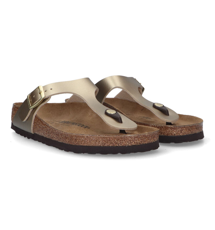 Birkenstock Gizeh Tongs en Or pour femmes (339534)