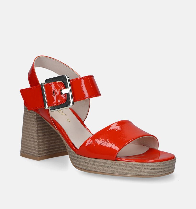 Gabor Best Fitting Oranje Sandalen Met Blokhak voor dames (339379)