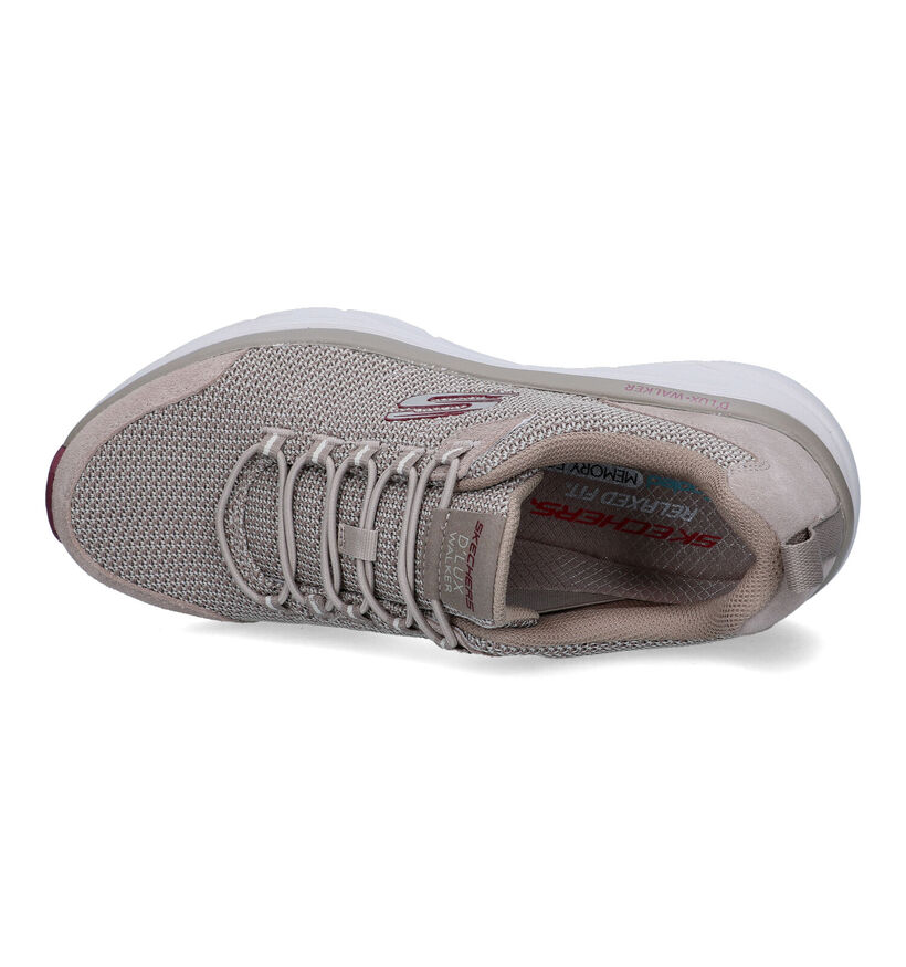 Skechers D'Lux Walker Relaxed Fit Taupe Slip-on sneakers in stof (322960)
