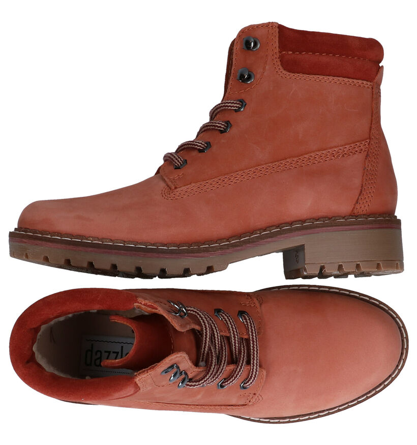 Dazzle Boots à lacets en Orange en nubuck (278832)