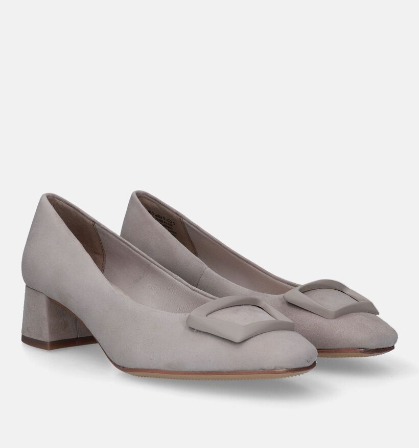 Tamaris Escarpins aves talon carré en Taupe pour femmes (328264)