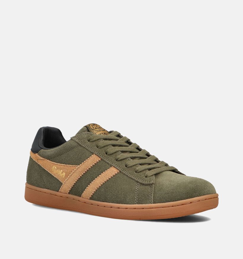 Gola Equipe II Suede Baskets en Vert kaki pour hommes (360708) - pour semelles orthopédiques