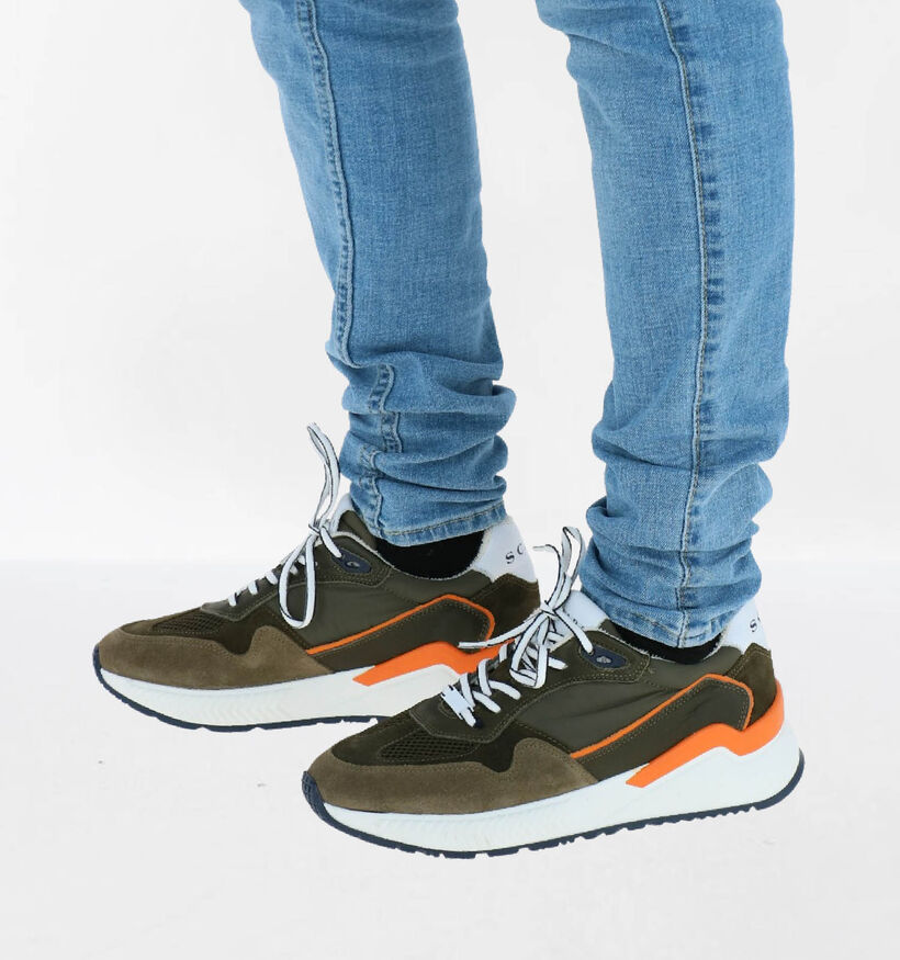 Scapa Kaki Veterschoenen in daim (288753)