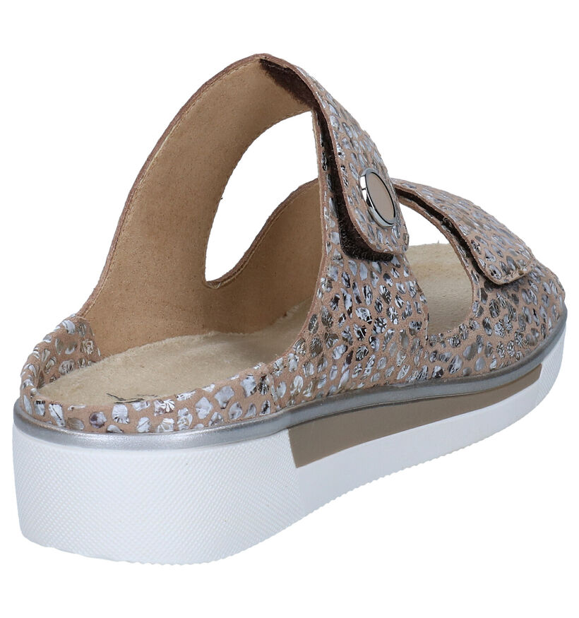 Ara Courtyard Mules en Taupe en textile (288968)
