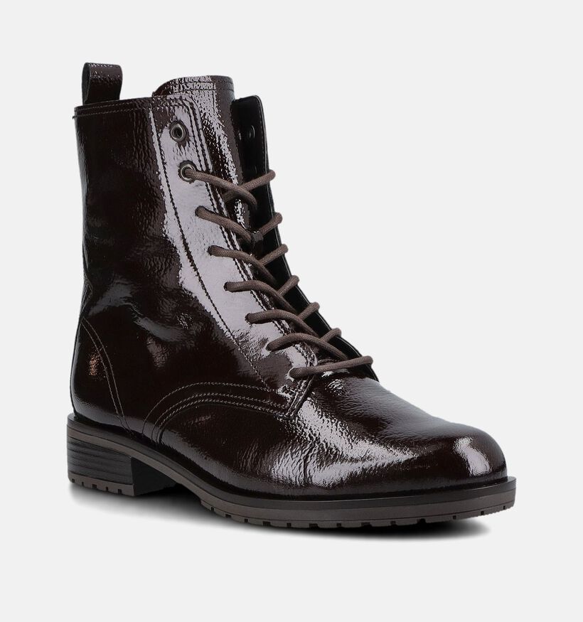 Gabor Donkerbruine Boots met Veters en Rits voor dames (380079) - geschikt voor steunzolen