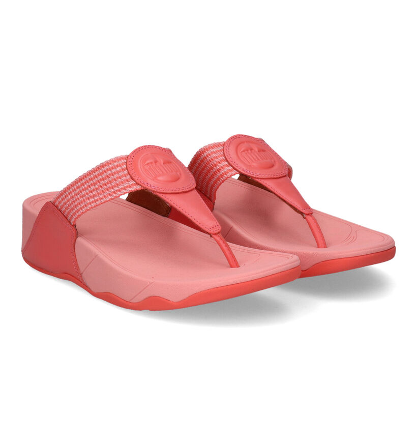 FitFlop Walkstar Webbing Paarse Teenslippers in leer (302640)