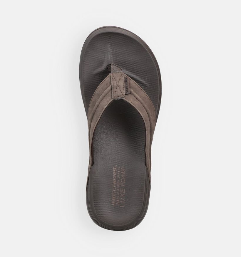 Skechers Patino Marlee Donkerbruine Teenslippers voor heren (371031)