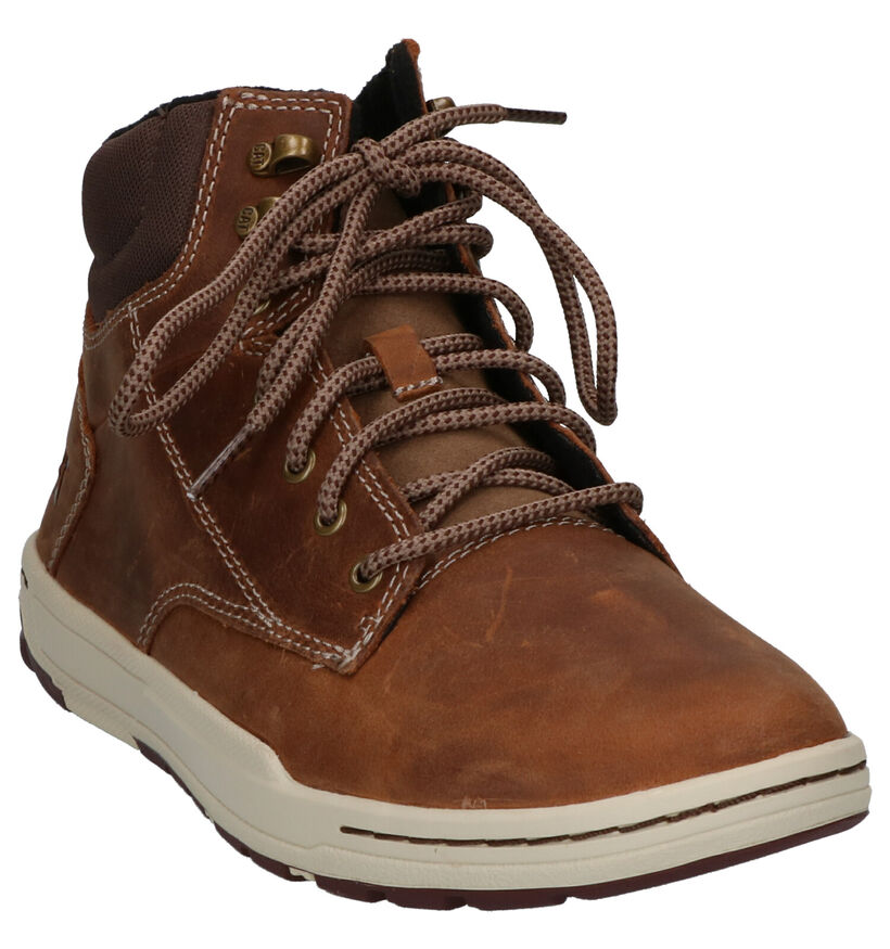 Caterpillar Colfax Mid Bottines en Cognac en cuir (282688)