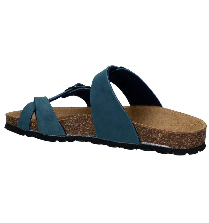 Biomodex Blauwe Teenslippers in kunstleer (290059)