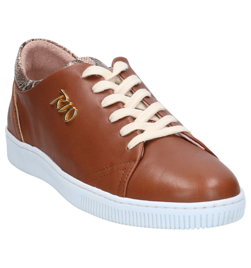 River Woods Ambra Chaussures à Lacets en Cognac en cuir (271157)