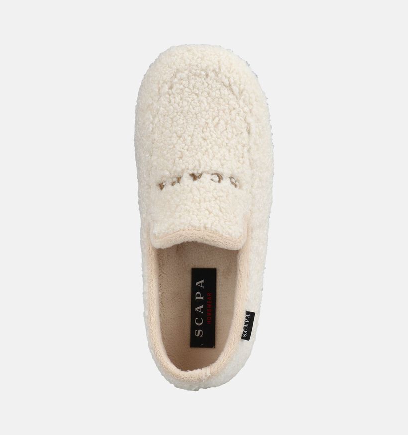Scapa Ecru Teddy Pantoffels voor dames (380852) - geschikt voor steunzolen