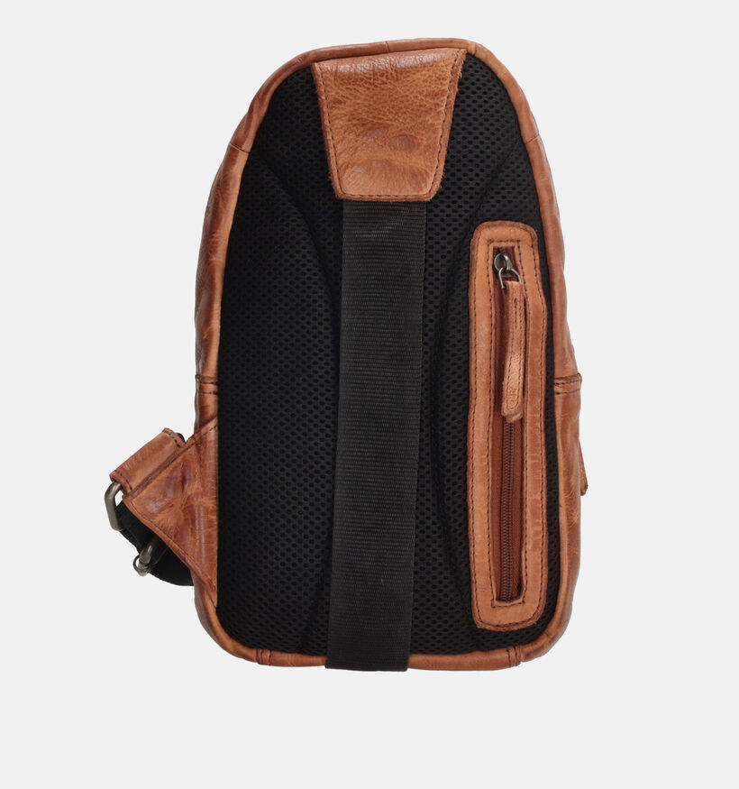 Hide & Stitches Sac port&eacute; crois&eacute; en Cognac pour femmes (374213)