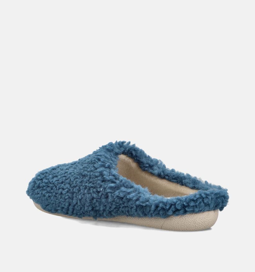 Milo & Mila Blauwe Teddy Pantoffels voor meisjes, jongens (364948) - geschikt voor steunzolen