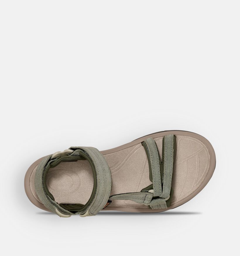 Teva Terra Fi Lite Suede Sandales plates en Vert pour femmes (370863)