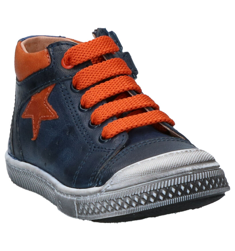 STONES and BONES Leno Veterschoenen Blauw in leer (255443)