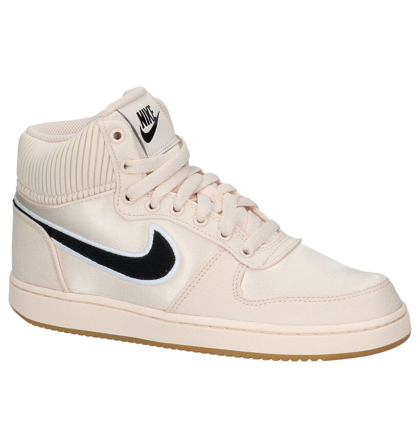 Beige Nike Ebernon Hoge Sneakers Satijnlook in stof (222187)