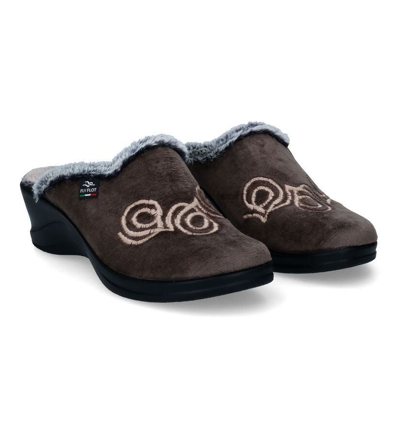 Fly Flot Taupe Pantoffels voor dames (315911)