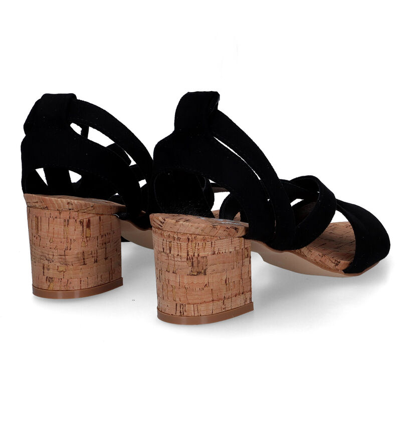 Posh by Poelman Zwarte Sandalen in stof (303357)