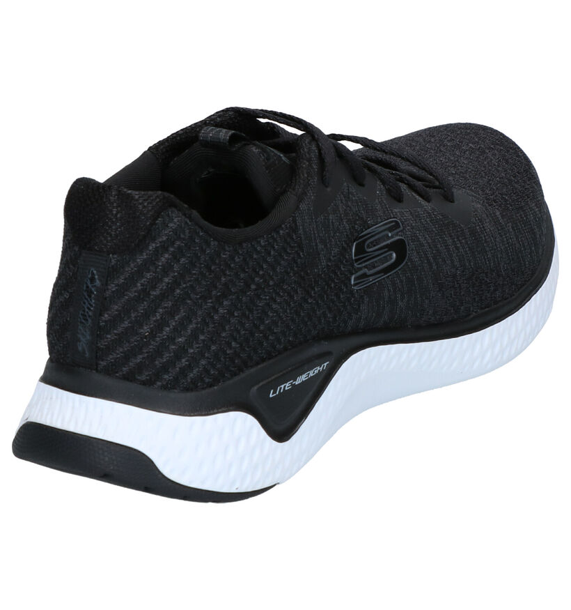 Skechers Solar Fuse Grijze Sneakers in stof (266931)